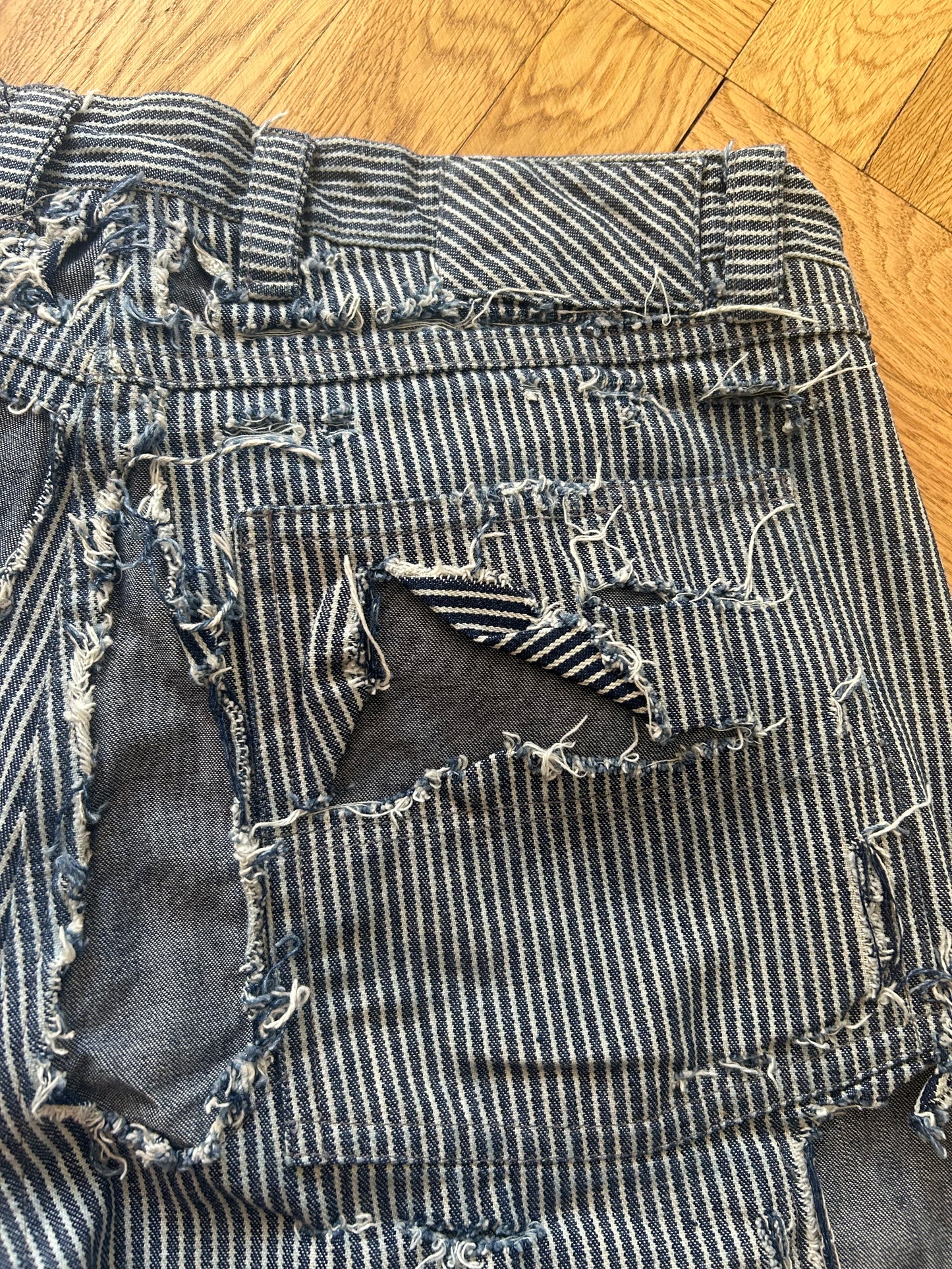 Distressed railroad pants