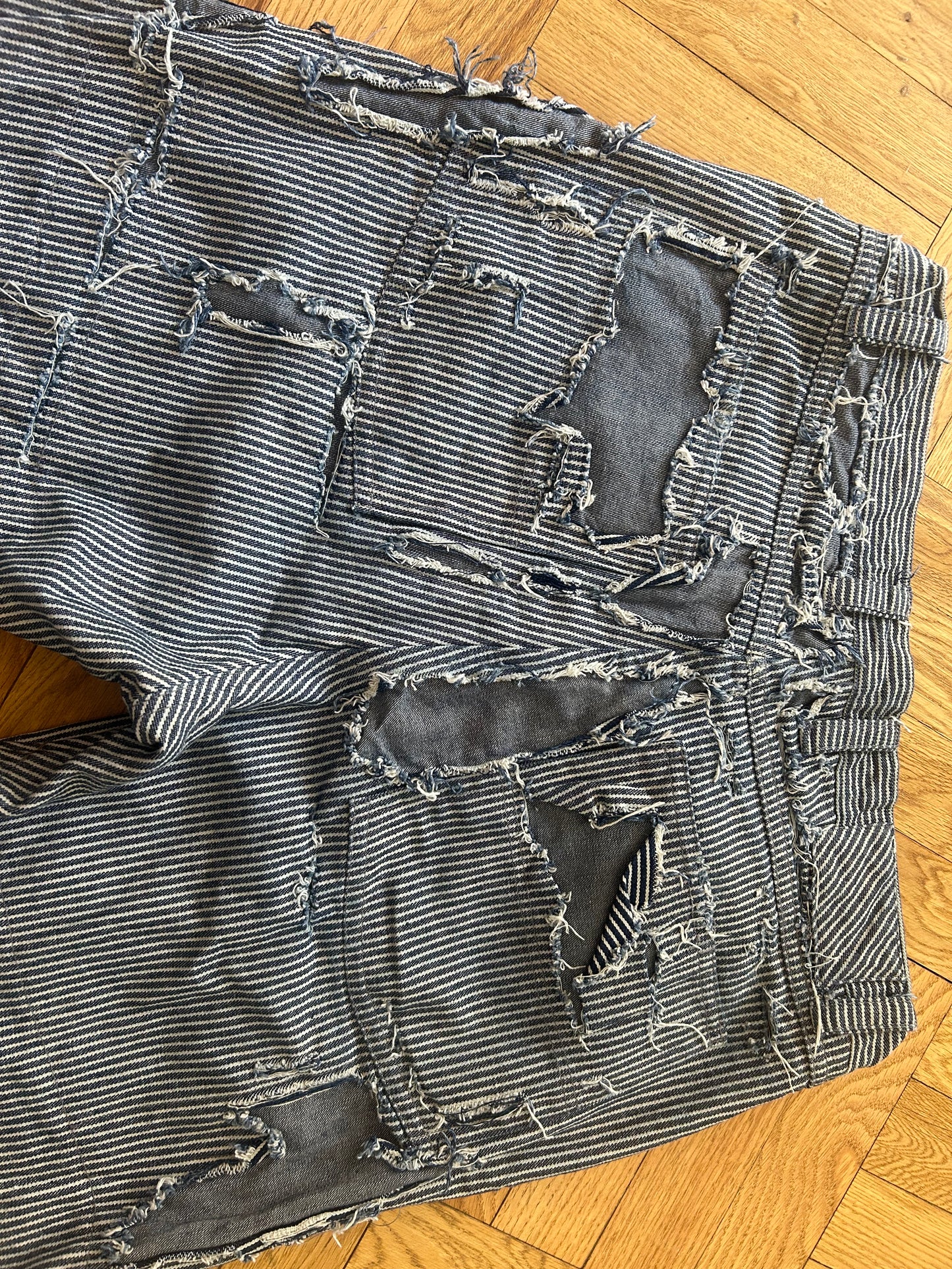 Distressed railroad pants