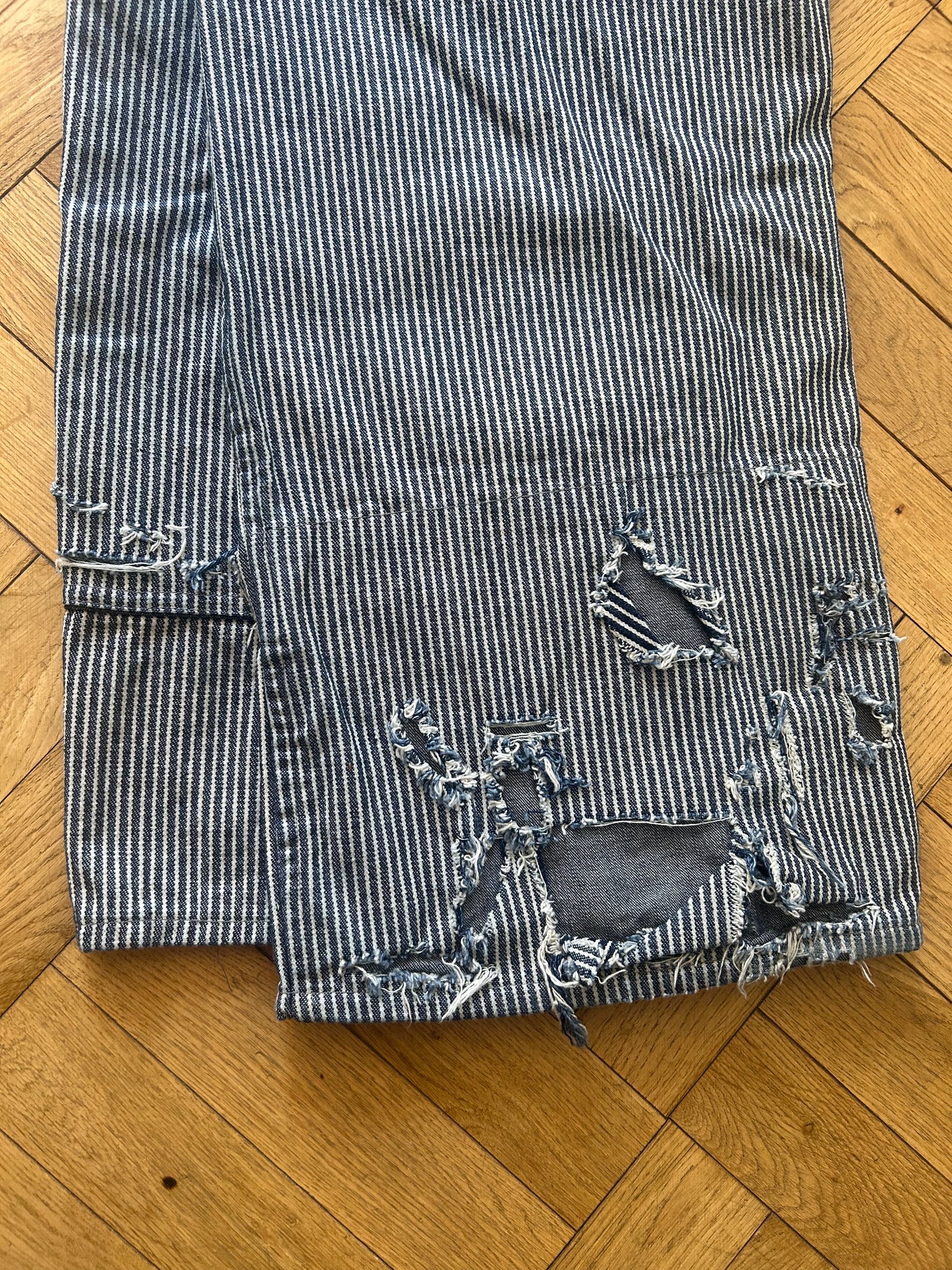 Distressed railroad pants