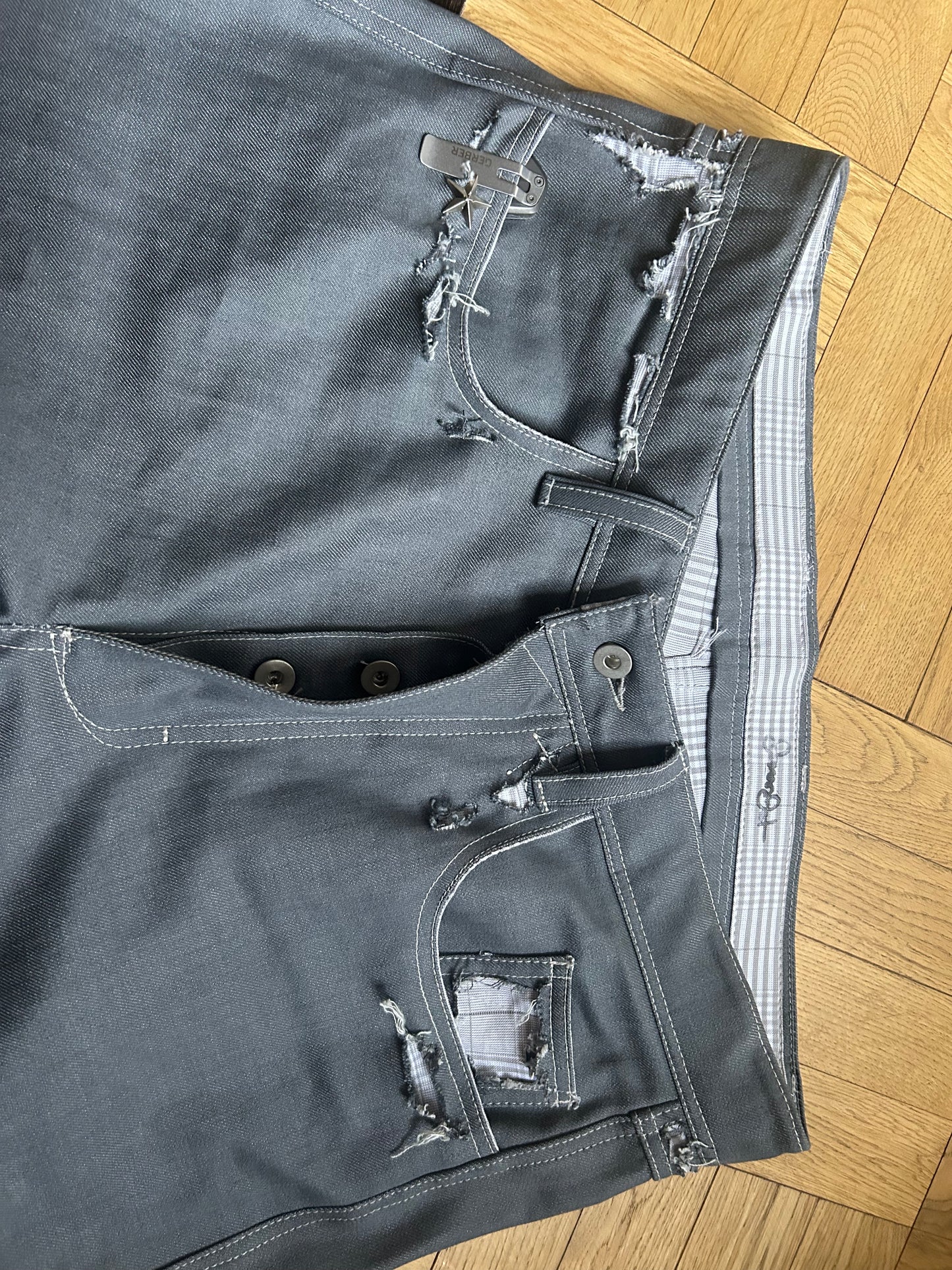 Silver Distressed Denim