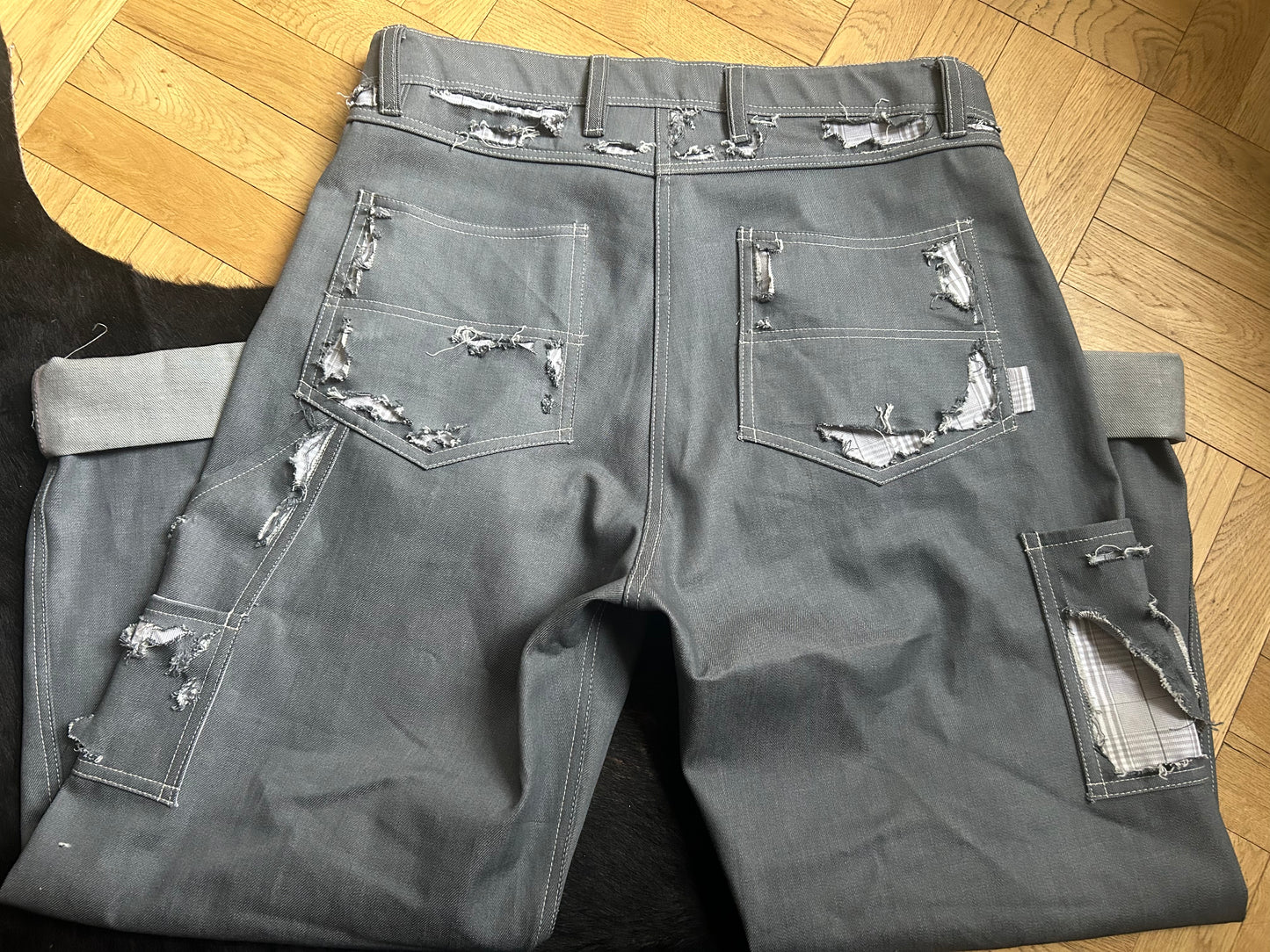 Silver Distressed Denim