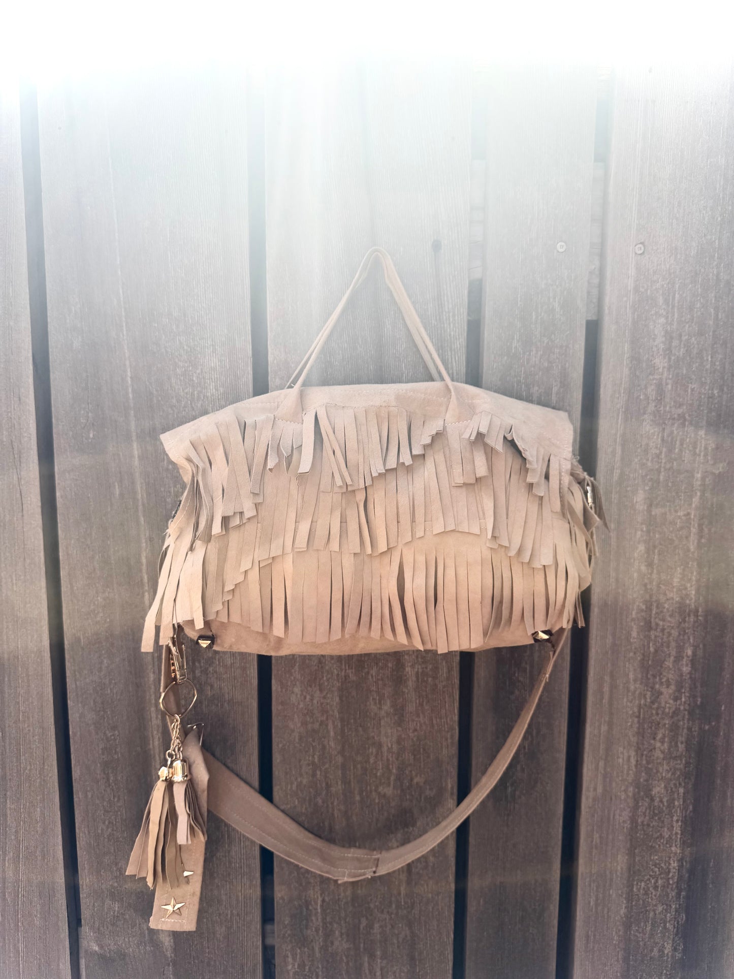 Lambskin Suede Tassel Bag