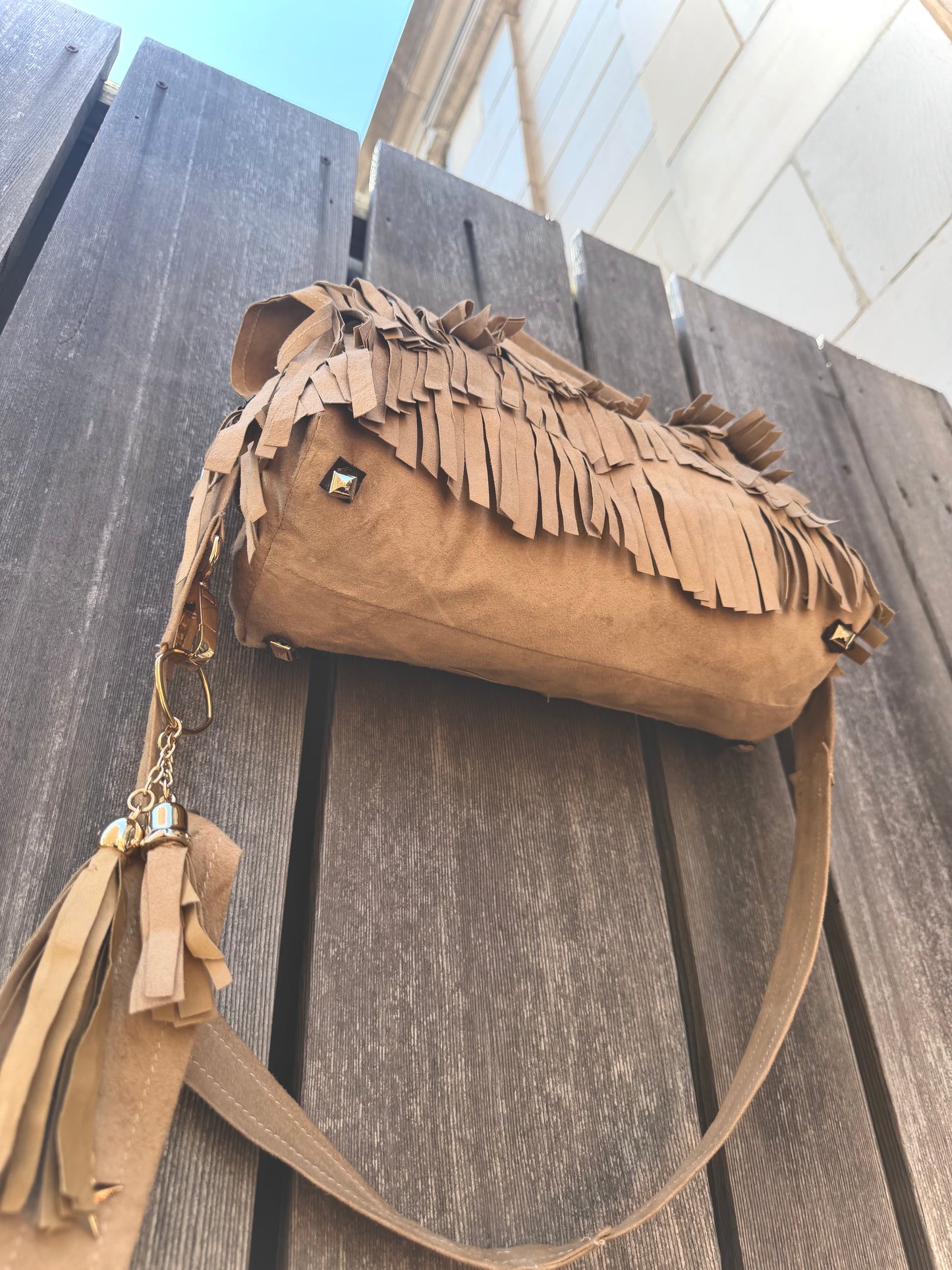 Lambskin Suede Tassel Bag
