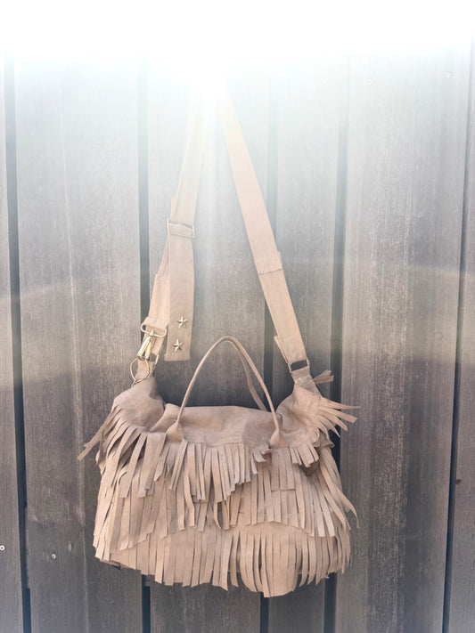Lambskin Suede Tassel Bag